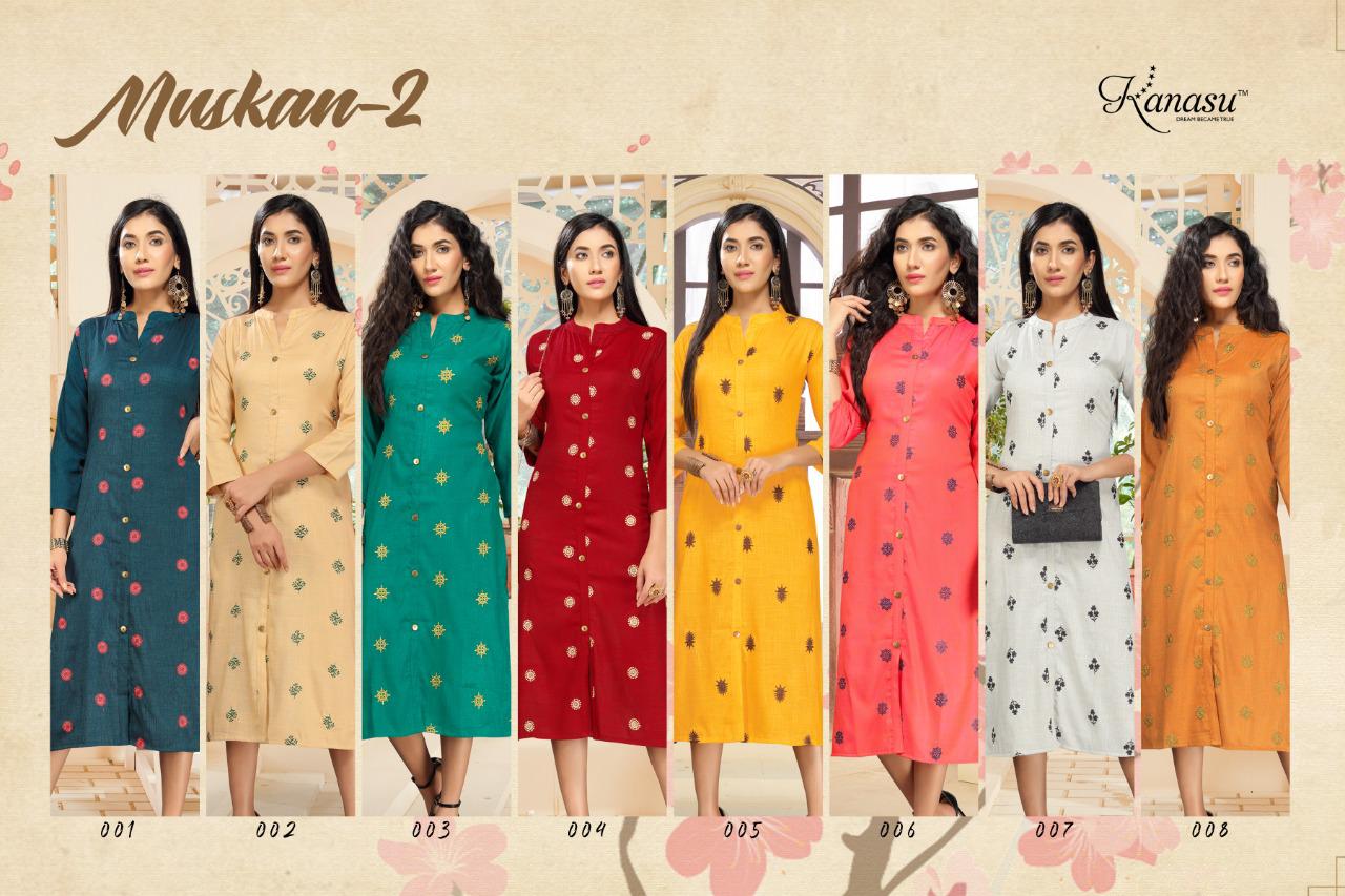 Kanasu Muskan 2 lATEST Fancy Designer Casual Wear Long Kurti Collection